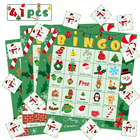 Buy Watinc 41pcs Christmas Bingo Game For Christmas Party Christmas