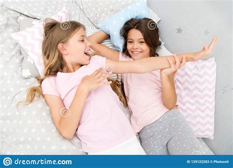 slumber party concept girls just want to have fun invite friend for sleepover best friends