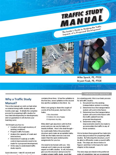 Traffic Study Manual Sample Cycling Infrastructure Traffic