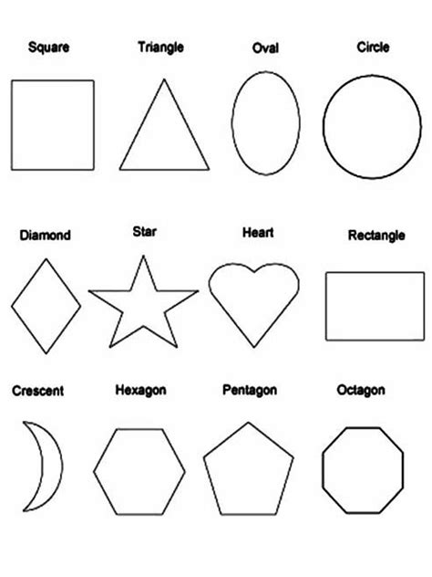 Free Shapes Coloring Pages Printable And Worksheets T