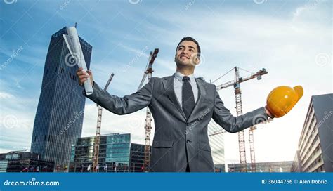 Successful Engineer Or Architect Stock Photo Image Of Happy Building
