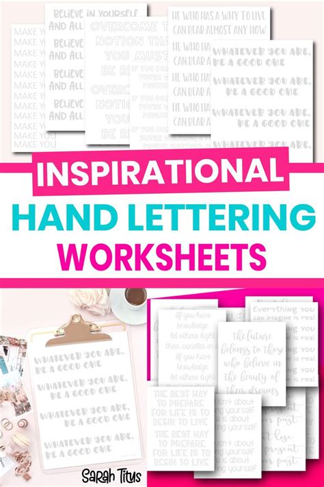 30 Days To Better Hand Lettering Quote Worksheets In 2020 Hand