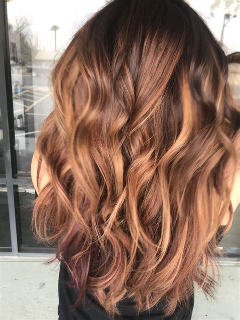 Spiced Cinnamon Rich Chocolate Color Melted Into Balayage Of Of Honey