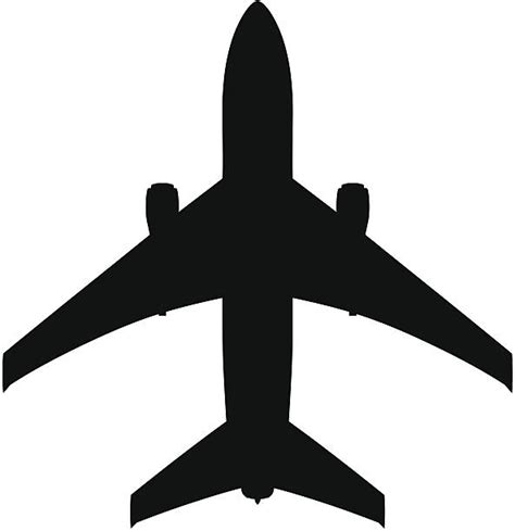 430 Silhouette Of Airplane Black And White Stock Illustrations