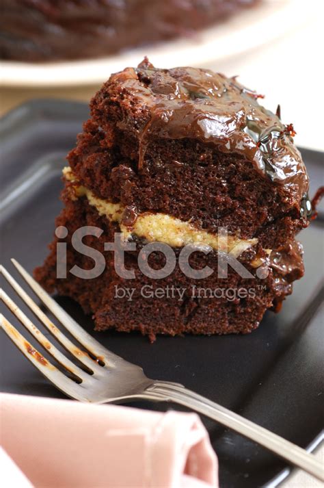 The largest 'family' of frostings is definitely the buttercream family. Chocolate Cake Slice With Caramel Filling Stock Photos - FreeImages.com