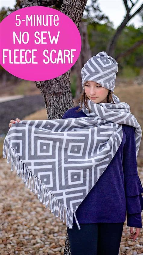 Five Minute No Sew Fleece Scarf Scattered Thoughts Of A Crafty Mom