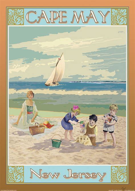 Cape May New Jersey Vintage Beach Town Posters