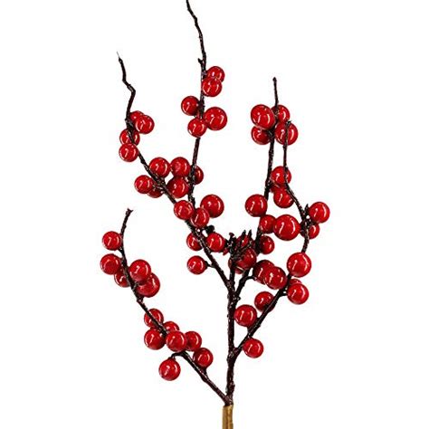 6 Pcs Artificial Red Berry Picks Faux Berry Spray Branches Christmas