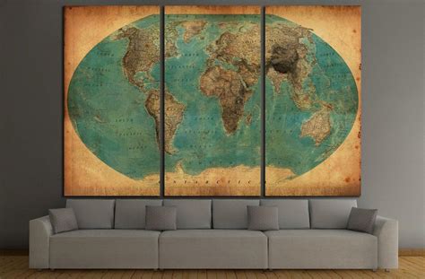 Old World Map №1458 Canvas Print Map Canvas Print World Map Canvas