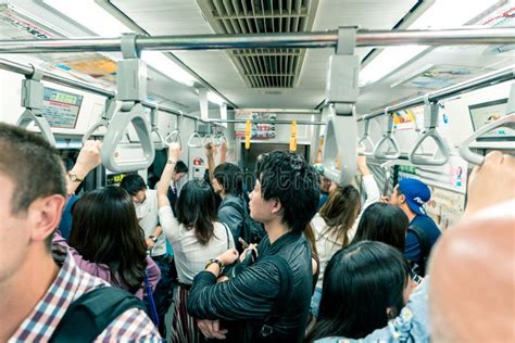 Tokyo Japan October 2017 People Riding The Subway Train In T Editorial Image Image Of Tokyo