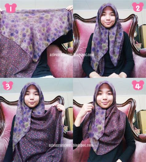 Normally the cloth is ultra light but not see. TUTORIAL MEMAKAI SHAWL SEPERTI TUDUNG BAWAL 4 SEGI | Hijab ...