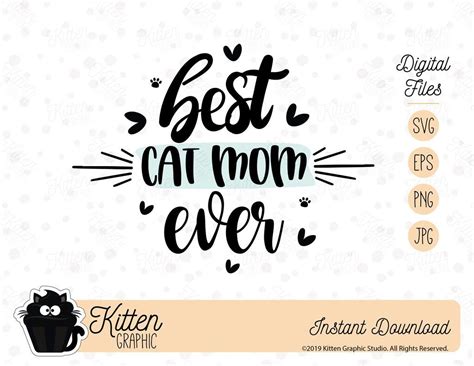 Best Cat Mom Ever Svg Instant Download Cat Mom Mom Tumbler Svg