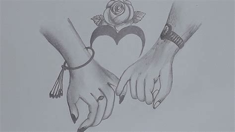 Romantic Couple Holding Hands Pencil Sketch How To Draw Holding Hands