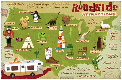It's easy to add waypoints, so if you know you need to take a detour en route then you don't need to workout separate journeys. Roadside Attractions Map | Road trip, Roadside attractions ...