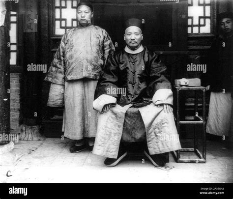 Magistrate Of City And Son Chao China 1890 1923 Stock Photo Alamy