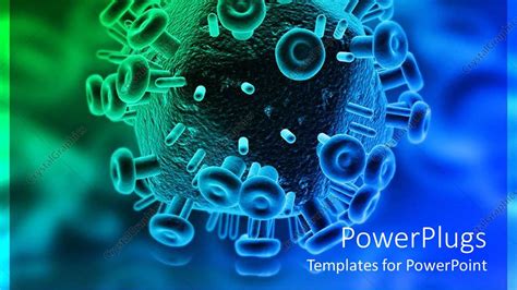 Powerpoint Template Close Up 3d Hiv Virus 16355