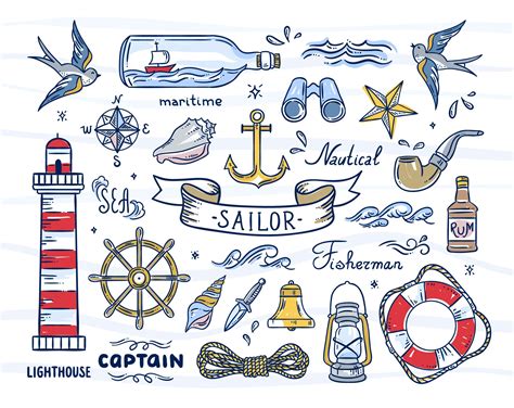 Nautical Clipart Nautical Png Files Lighthouse Clipart Sailor Etsy