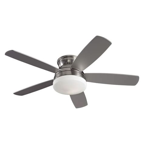 Monte Carlo 52 In Brushed Steel Ceiling Fan With Light Kit 5 Blade At