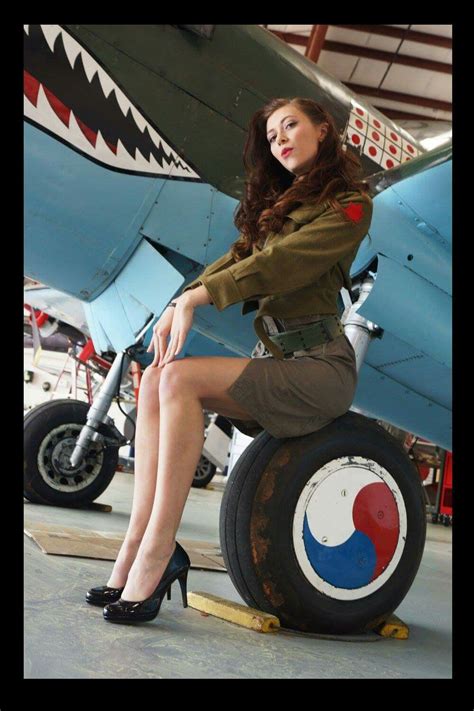 Flying Tiger Pinup Poses Pinup Photoshoot Army Pinup Aviation Planes