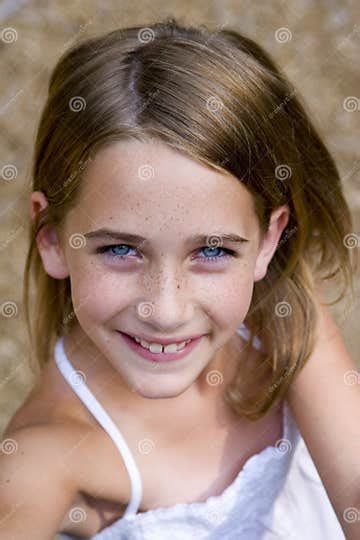 Young Tween Girl Looking Up Stock Image Image Of Happiness Youth