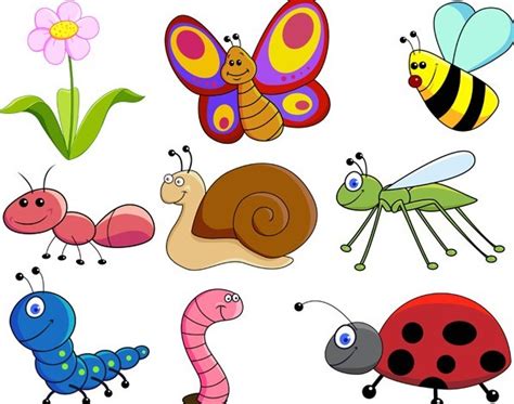 Free Set Of Cute Cartoon Insects Vector 02 Titanui