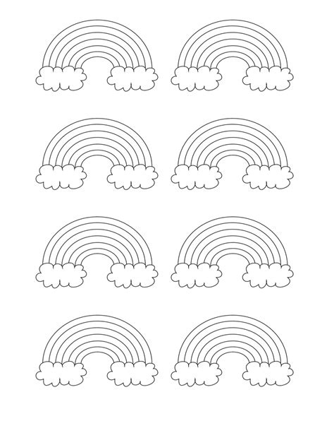 Free printable rainbow coloring pages. Cute Rainbow Patterns with Clouds - Free Template You Can ...