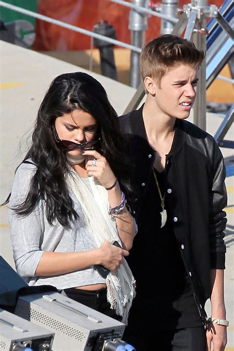 Selena Gomez And Justin Bieber On The Set Of Boyfriend Music Video