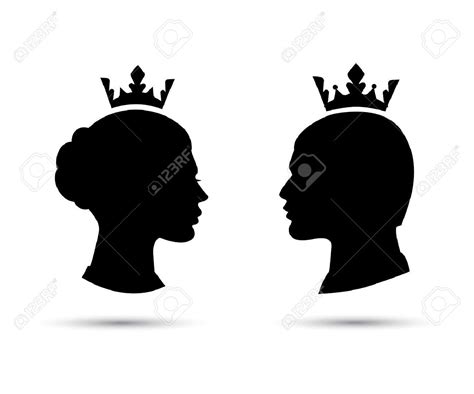 king and queen heads king and queen face black silhouette of royalty free cliparts vectors