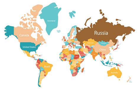 2022 World Map Simple Labeled Ceremony World Map With Major Countries