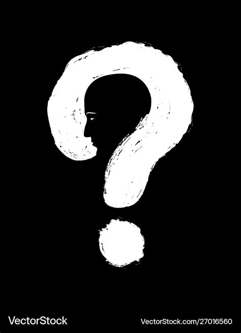 Human Face With Question Mark Royalty Free Vector Image