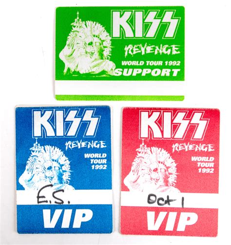 Kiss Backstage Pass Revenge Set Of 3 Kiss Museum