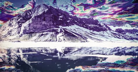 Mountain Range With An Amazing Trippy Sky Glitchart