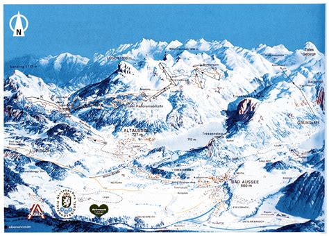 Large Detailed Piste Map Of Loser Ski Resort 1998 Upper Austria