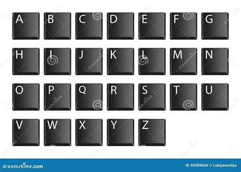Alphabet Of Keyboard Buttons Stock Vector Illustration Of Character