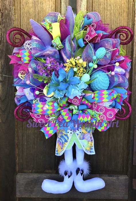 Vibrant And Colorful Easter Bunny Character Wreath Hand Sewn Character