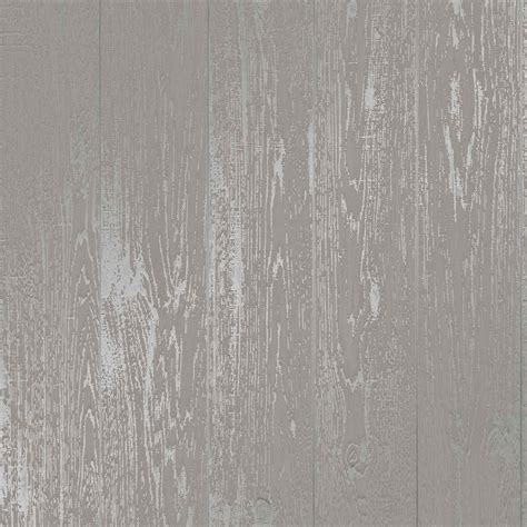 I Love Wallpaper Metallic Plank Wallpaper Grey Ilw980082