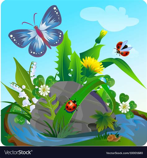 3 Summer Insect 2 Royalty Free Vector Image Vectorstock