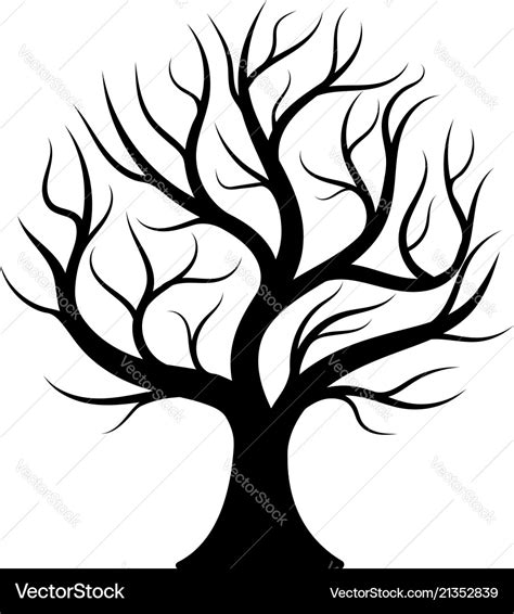Bare Tree Black Silhouette Vector Illustration Stock My Xxx Hot Girl