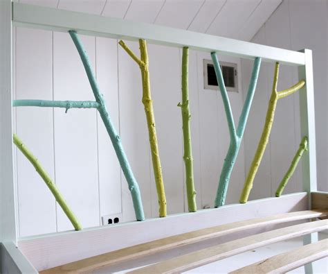 Ikea Hack Painted Branch Bed Frame