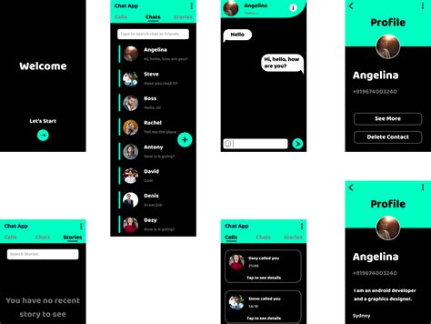 Prototype Of Ui Of A Chat App By Cyberdroid On Dribbble