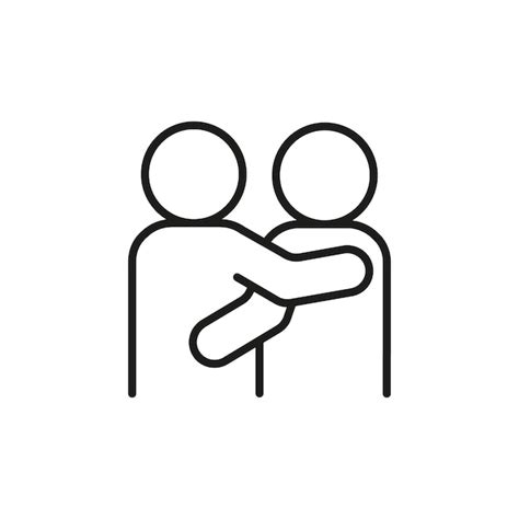 Premium Vector Icon People Couple Hug Support Empathy And Compassion
