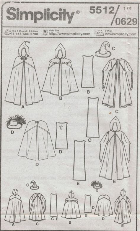 Simplicity Pattern 5512 Designer Costumes For Kids Musketeer Wizard