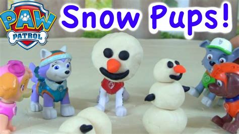 Paw Patrol Snow Pups Go Snowboarding And Make Snowmen Everest And Paw