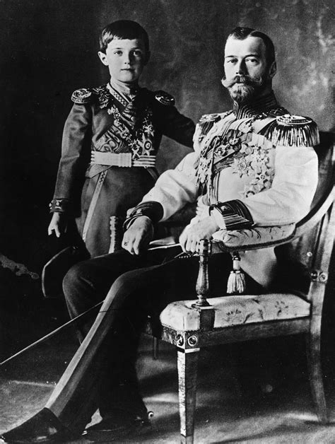 Nicholas Ii And Tsarevich Alexei Are Both Wearing Chains Of The Order