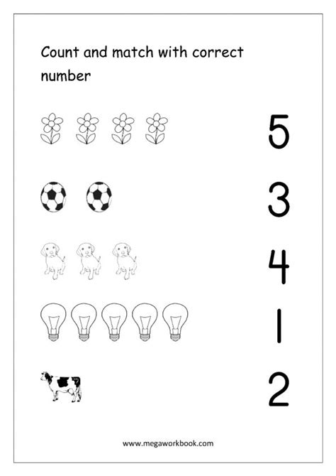 16 Matching Numbers Worksheet For Preschool Chart