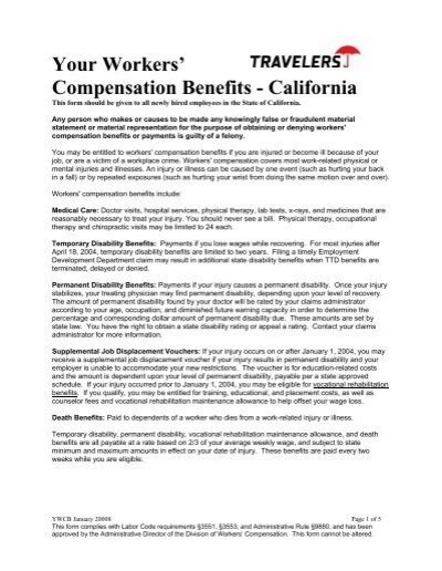 California Workers Compensation Pamphlet Visa