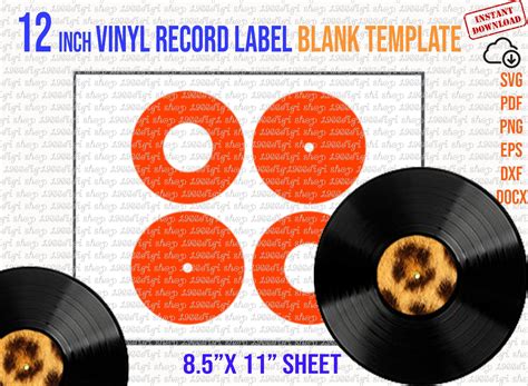 Vinyl Record Label Template Vinyl Record 12 Inch Label Record Label