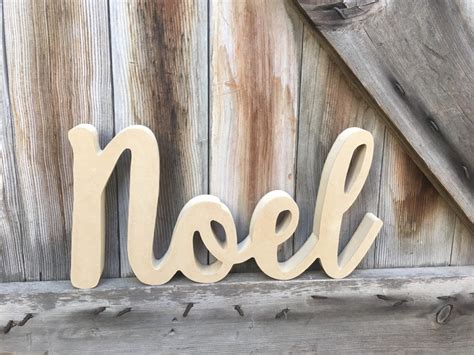 Noel Cursive Word Signunfinishedpainted Noel Etsy