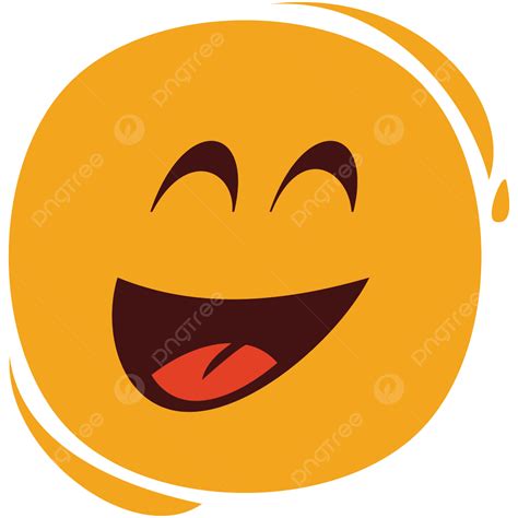 Happy Lough Expression Yellow Circle Emoji Vector Happy Lough