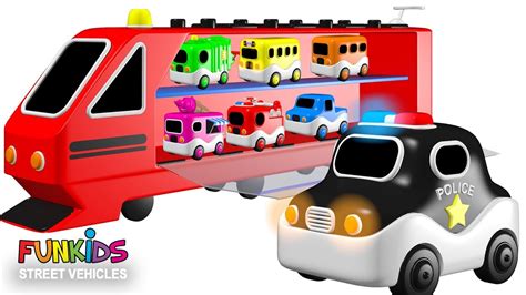 Learn Colors For Children With Toy Train Transporter Street Vehicles